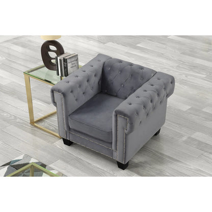 Luxury Sofa Sets: Velvet 3+2+1 Seater Living Room Set with Tufted Design