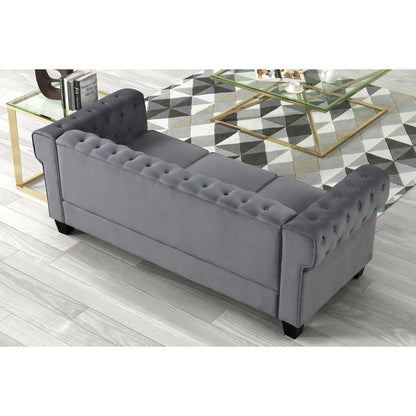 Luxury Sofa Sets: Velvet 3+2+1 Seater Living Room Set with Tufted Design