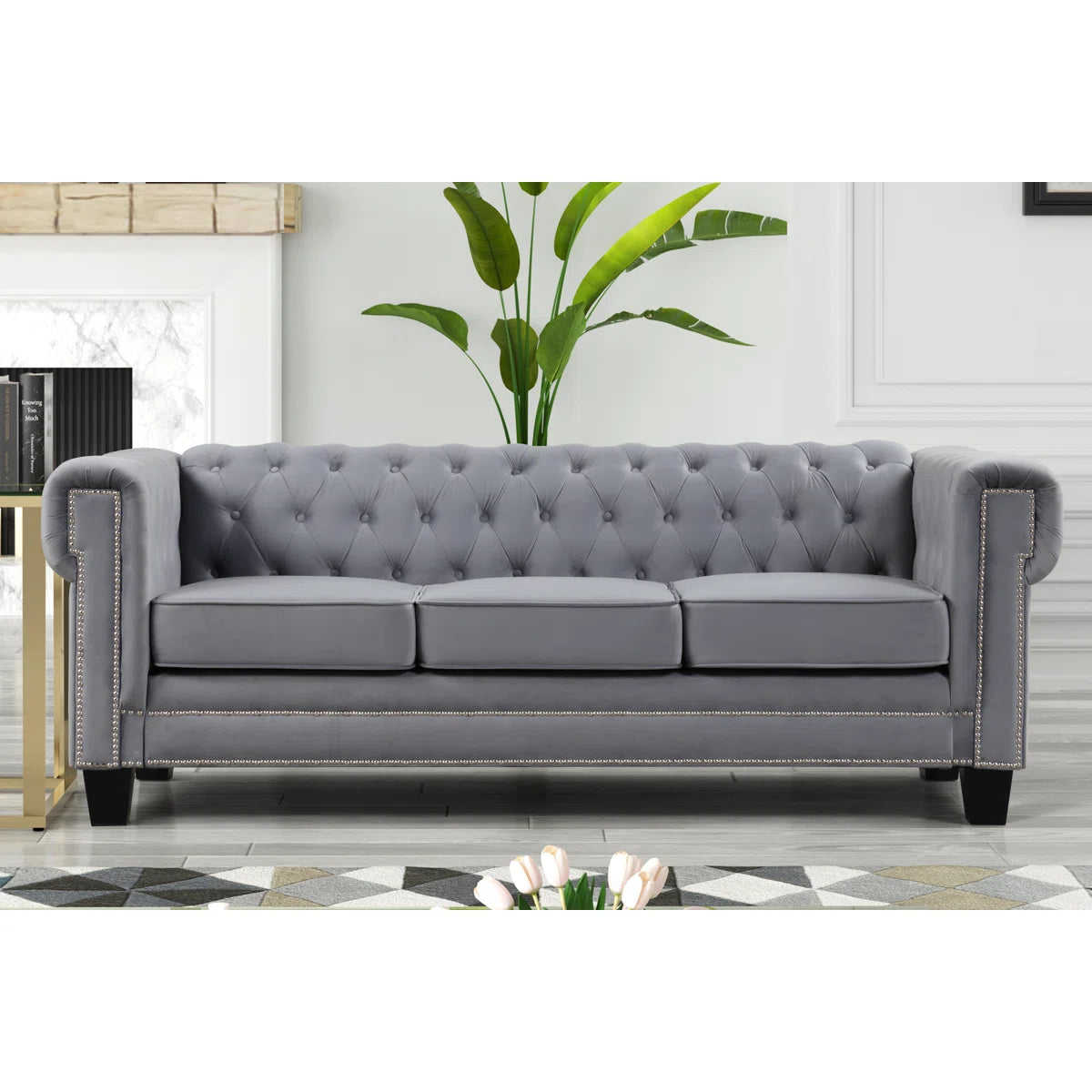 Luxury Sofa Sets: Velvet 3+2+1 Seater Living Room Set with Tufted Design