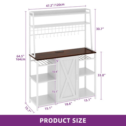 Kitchen Rack: Coffee Bar Cabinet, Baker's Rack, and Wine Rack with Microwave Stand