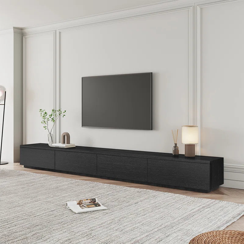 tv panel: Modern Wood TV Stand with 4 Spacious Storage Drawers