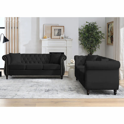7 Seater Sofa Set: Tufted 3-Seater for Modern Sofa Set