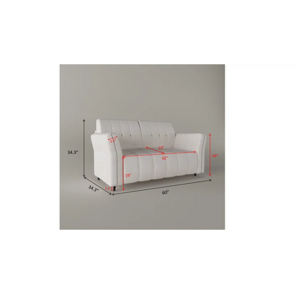 7 Seater Sofa Set: Elegant 3+2+1 Beige Sofa Set