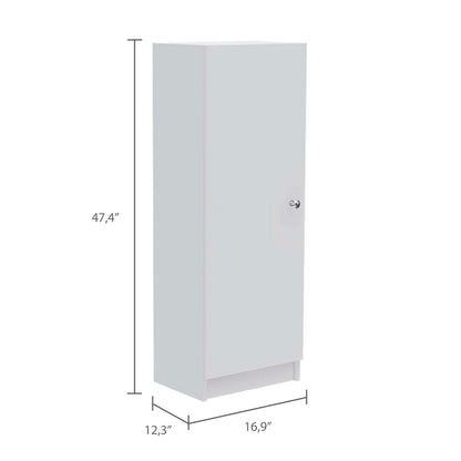 Microwave Stands: Della 60" White Tabletop Kitchen Pantry Cabinet for Open and Closed Storage