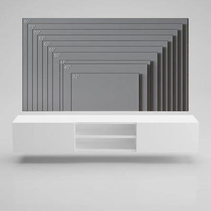 tv panel: Contemporary Floating TV Unit for 78" with Wall Mount Installation