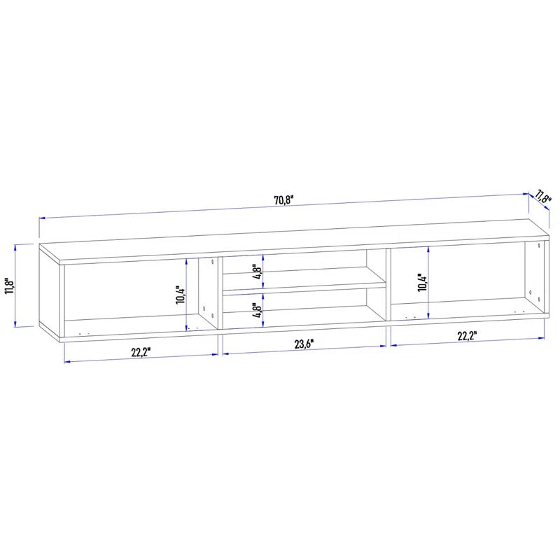 tv panel: Contemporary Floating TV Unit for 78" with Wall Mount Installation