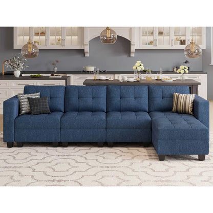 7 Seater Sofa Set: 116.6'' W-Shaped Modular Sectional Couch