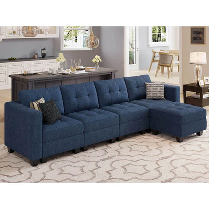 7 Seater Sofa Set: 116.6'' W-Shaped Modular Sectional Couch