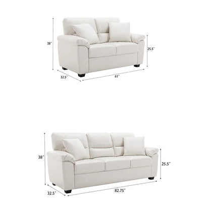 Luxury Sofa Sets: 2-Piece Modern High-Back Sofa & Loveseat for Luxurious Comfort