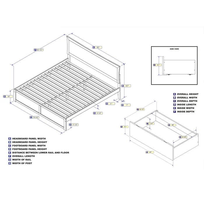 Divan Bed: Amy Solid Wood Storage Bed