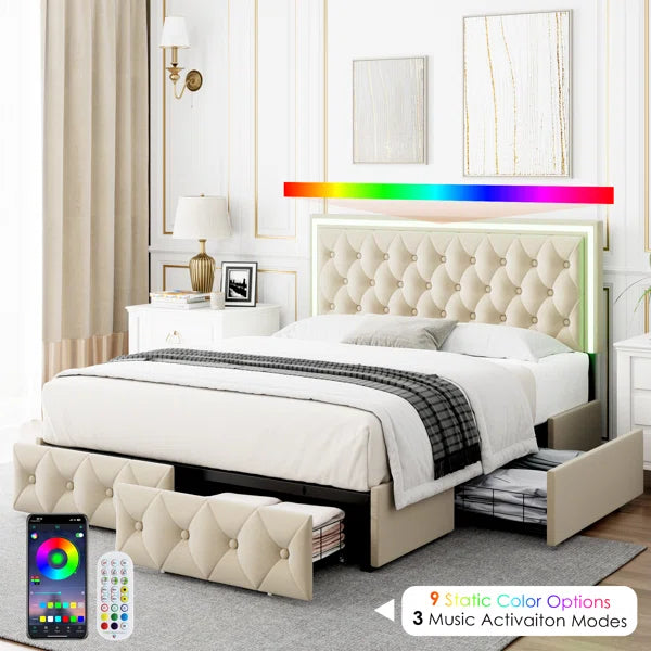 Divan Bed: Ancuta Upholstered Storage Bed