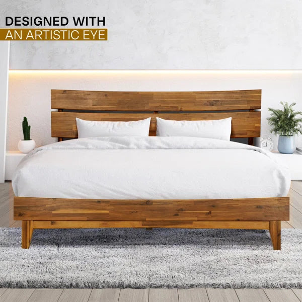 Divan Bed: Aurora Solid Wood Bed Frame with Headboard