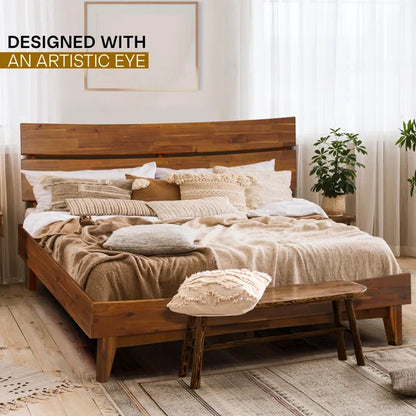 Divan Bed: Aurora Solid Wood Bed Frame with Headboard