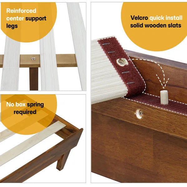 Divan Bed: Aurora Solid Wood Bed Frame with Headboard