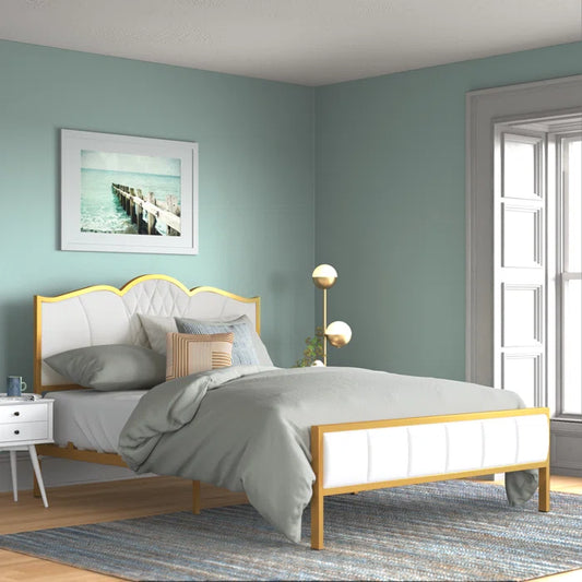 Divan Bed: Corringham Platform Bed Frame with Design Headboard