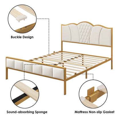 Divan Bed: Corringham Platform Bed Frame with Design Headboard