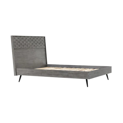 Divan Bed: Jakiara Platform Bed Frame In Gray Acacia Wood