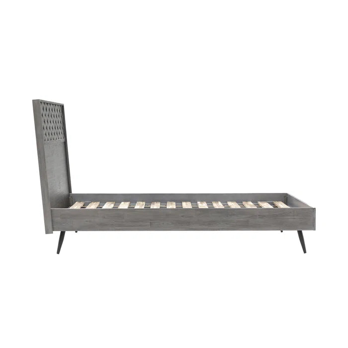 Divan Bed: Jakiara Platform Bed Frame In Gray Acacia Wood