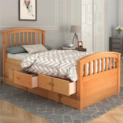 Divan Bed: Jekia Solid Wood Storage Bed