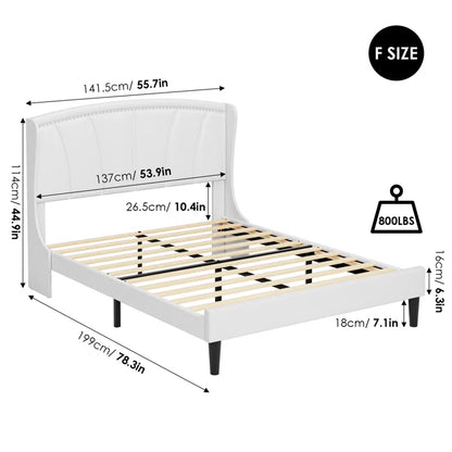 Divan Bed: Kohan Platform Bed Frame with Wingback Headboard