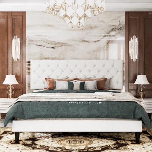 Divan Bed: Low Profile Linen or Faux Leather Upholstered Bed