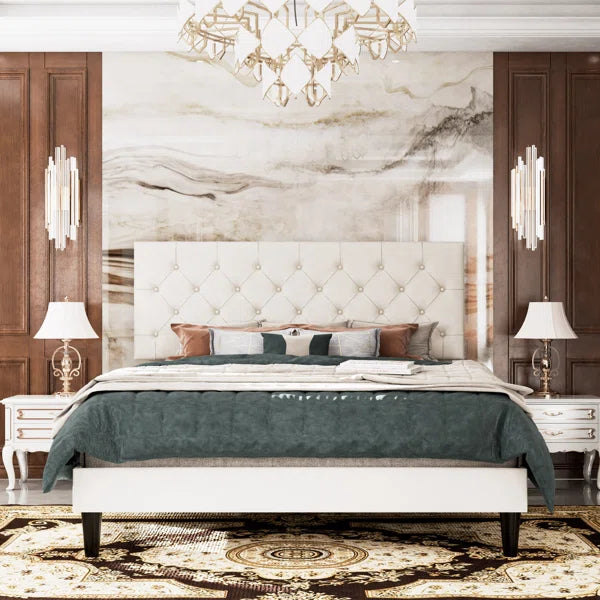 Divan Bed: Low Profile Linen or Faux Leather Upholstered Bed