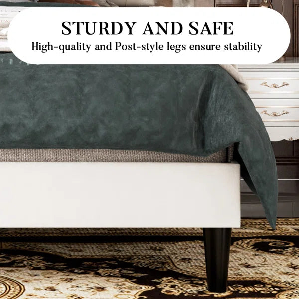 Divan Bed: Low Profile Linen or Faux Leather Upholstered Bed