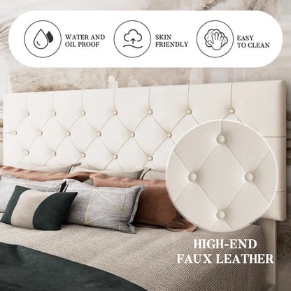 Divan Bed: Low Profile Linen or Faux Leather Upholstered Bed