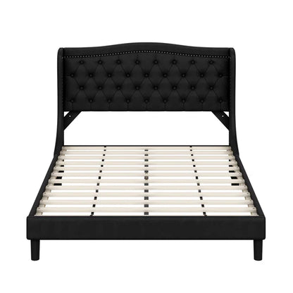 Divan Bed: Lyndhur Tufted Upholstered Low Profile Standard Bed