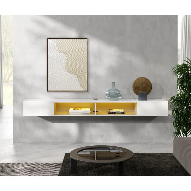 tv panel: Floating Entertainment Center for 75" TVs with Storage