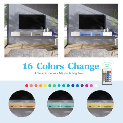 tv panel: Floating Entertainment Center for 75" TVs with Storage
