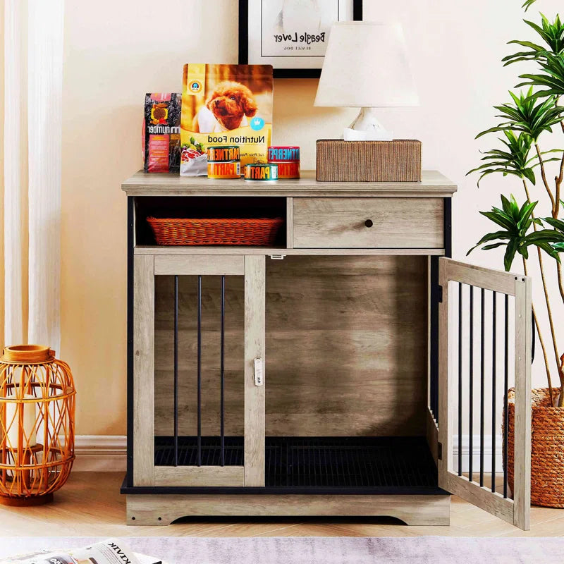 Dog House: Wooden Dog Kennel With Drawer