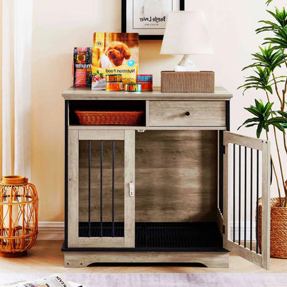 Dog House: Wooden Dog Kennel With Drawer