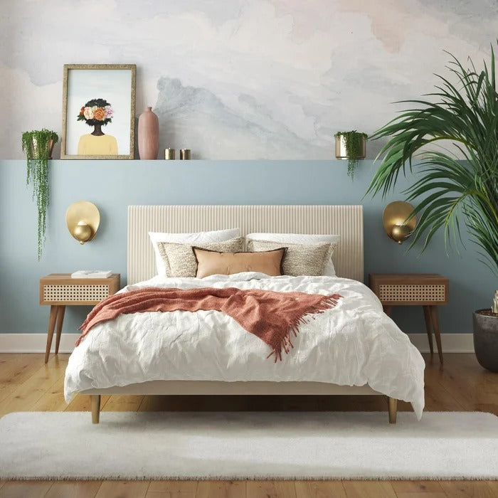 Double Bed: Sturdy Wooden Frame Bed
