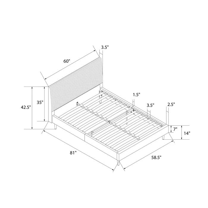 Double Bed: Sturdy Wooden Frame Bed