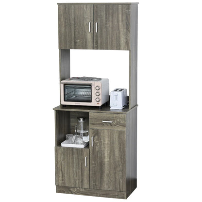 Microwave Stands: Dubach  70'' Freestanding Kitchen Pantry with Microwave