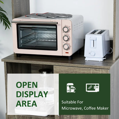 Microwave Stands: Dubach  70'' Freestanding Kitchen Pantry with Microwave