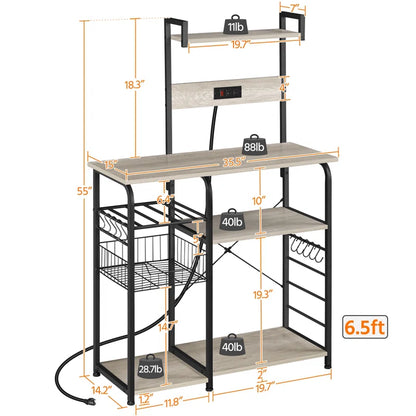 35.5''Typical Baker's Rack Compatible with Microwaves