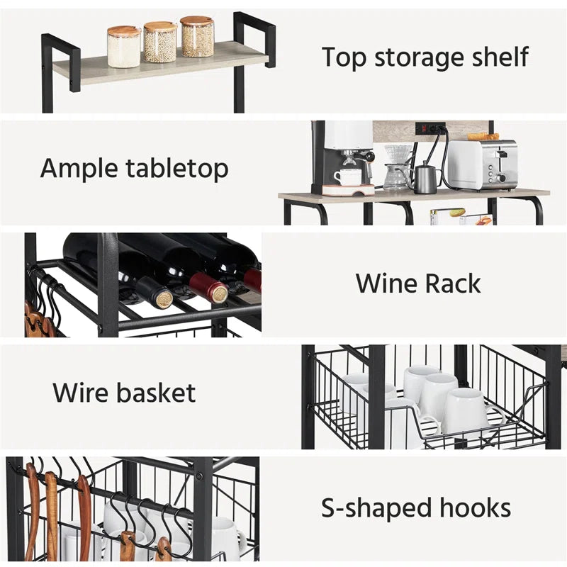35.5''Typical Baker's Rack Compatible with Microwaves