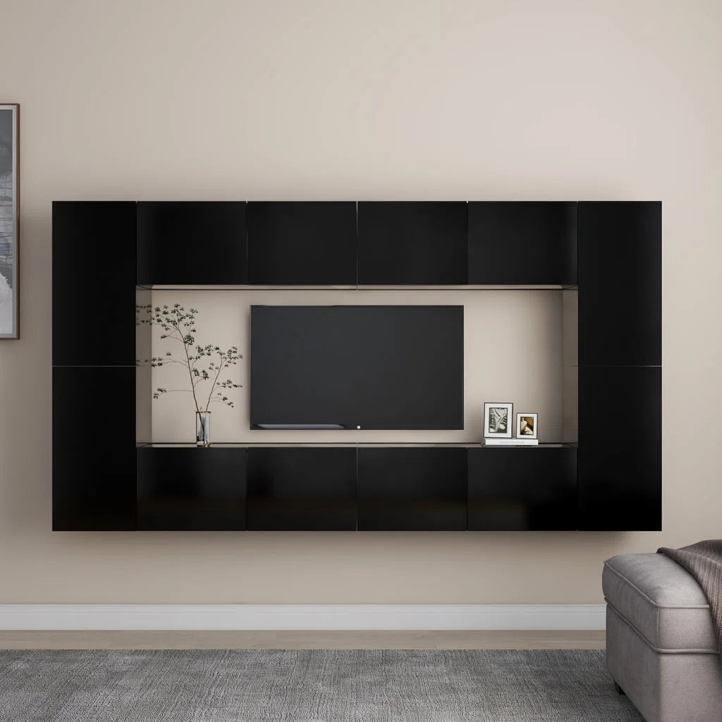tv panel: 40" Modern Floating Solid Wood tv panel with Storage