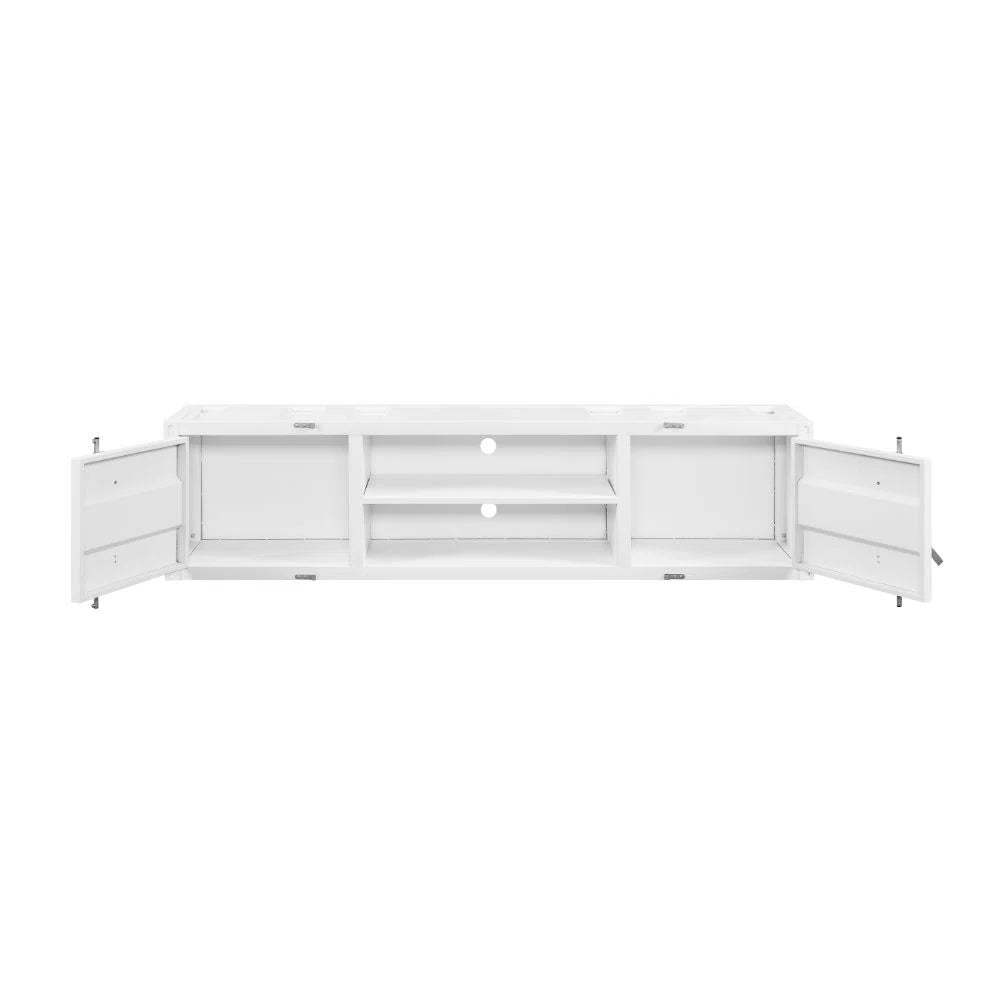 tv panel: Industrial Rectangular tv panel with 2 Doors and Open Storage