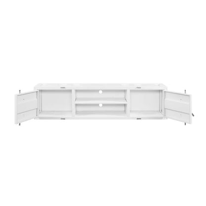 tv panel: Industrial Rectangular tv panel with 2 Doors and Open Storage