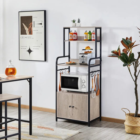 Kitchen Racks: 24'' Standard Baker's Rack made of iron that is compatible with microwaves