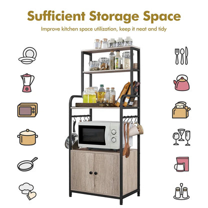 Kitchen Racks: 24'' Standard Baker's Rack made of iron that is compatible with microwaves