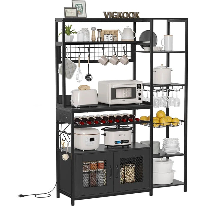 Microwave Stands: Metal Microwave Stand with 47.2" Baker's Rack and Adjustable Storage Shelves
