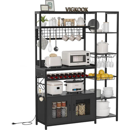 Microwave Stands: Metal Microwave Stand with 47.2" Baker's Rack and Adjustable Storage Shelves