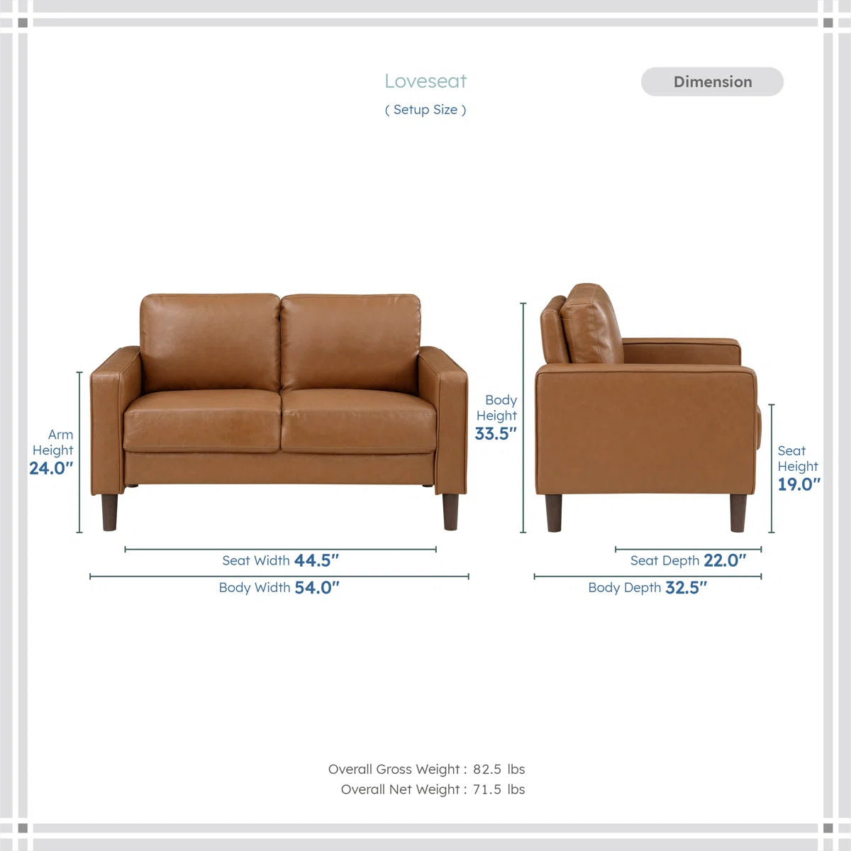 Luxury Sofa Sets: Eric Collection Brown Faux Leather Sofa Set with Mid-Century Modern Design