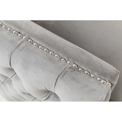 Luxury Sofa Sets: 3-Piece Velvet Mid-Century Living Room Set with Toss Pillows and Chrome Legs