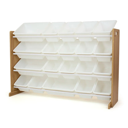 Kids Toy Storage Unit: 50.2" Multi-Bin Organiser for Playroom & Bedroom with 20 Storage Bins