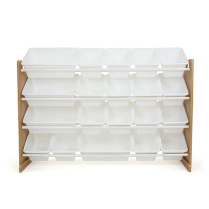 Kids Toy Storage Unit: 50.2" Multi-Bin Organiser for Playroom & Bedroom with 20 Storage Bins
